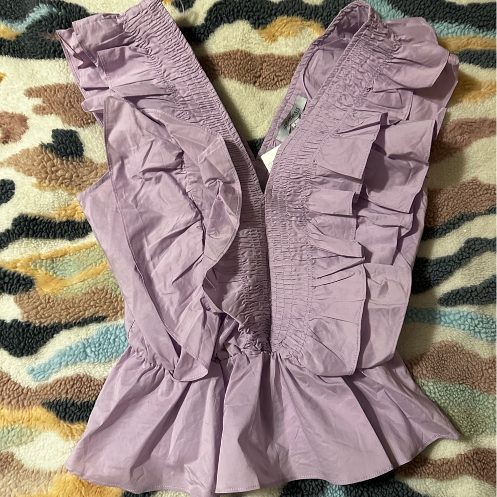 Lavender Ruffle Top